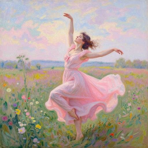 Graceful Woman Dancing in Meadow