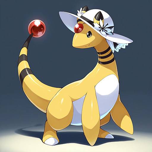 Illustration of Ampharos, pokemon in the style of Shunichi