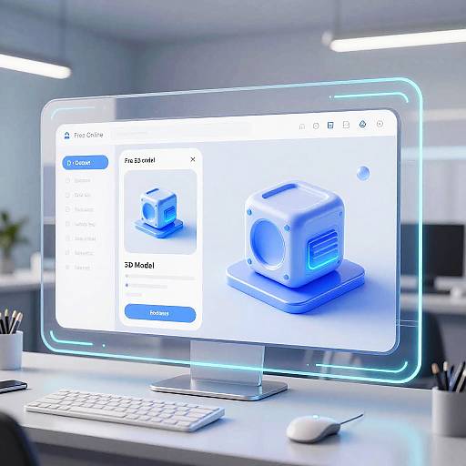 Futuristic Image to 3D Model Interface