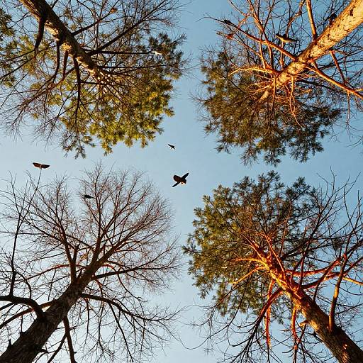 Upside-Down Trees with Solar Birds
