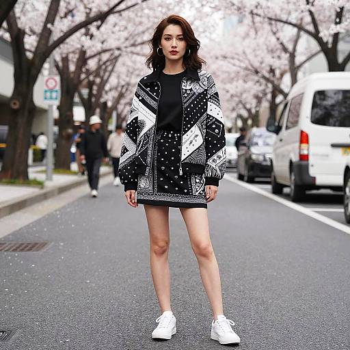 Urban Streetwear Cherry Blossom Style