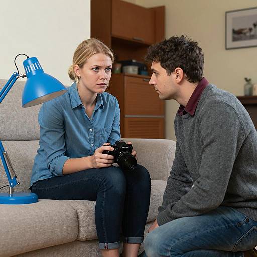 Candid Moment in a Cozy Living Room