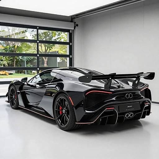 Sleek Black Lykan Hypersport in Garage