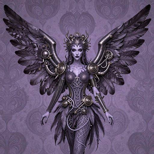 Gothic Nymph with Mechanical Wings