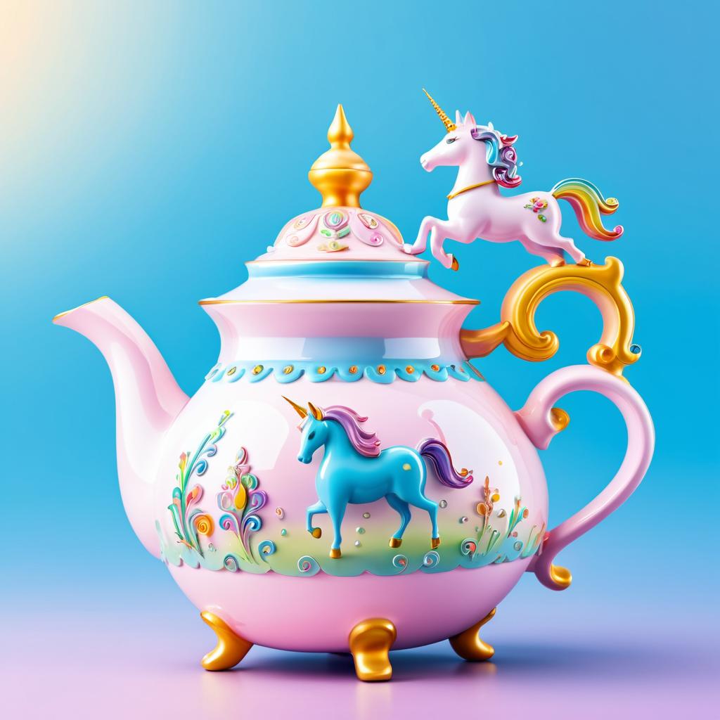 Whimsical Unicorn Teapot in Daylight