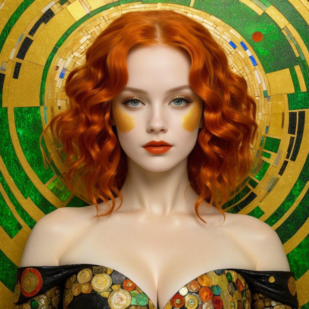 Jennifer Lawrence as Metamorpho in Klimt Style