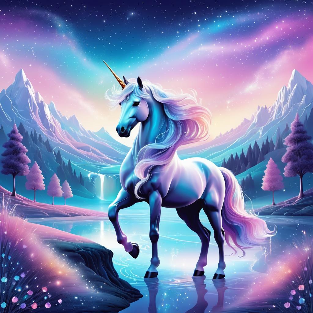 Majestic Unicorn in Dreamlike Landscapes