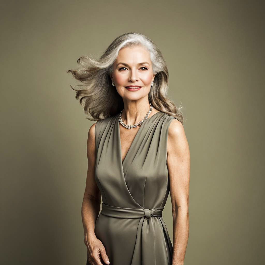 Elegant Woman in Serene Studio Setting