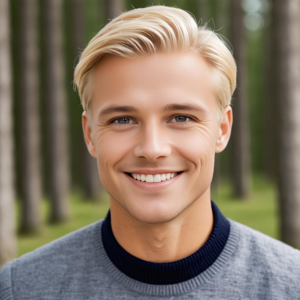 Handsome Scandinavian Man in Traditional Beauty