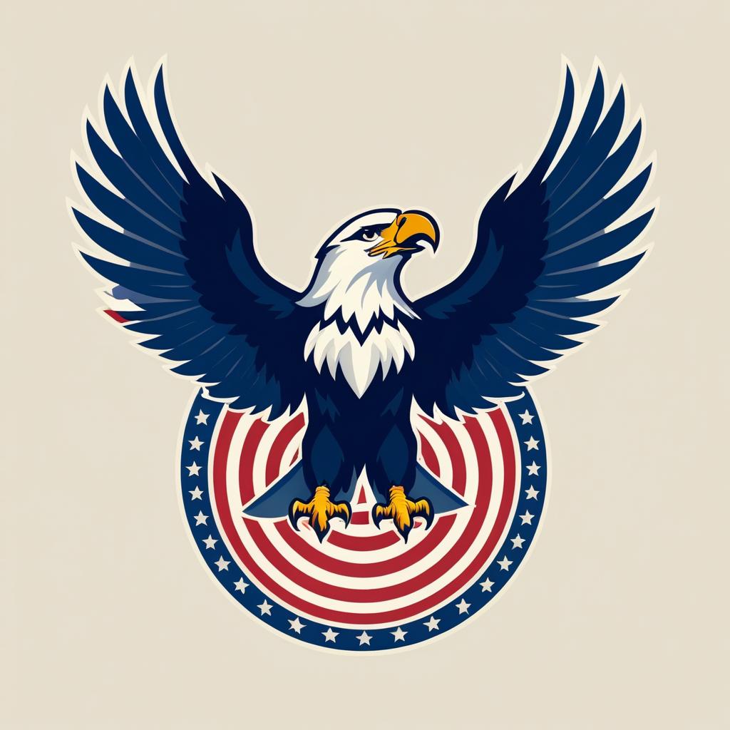 Vintage Bald Eagle Logo Design Concept