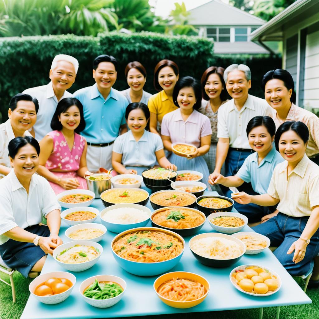 1990s Vintage Asian Family Gathering