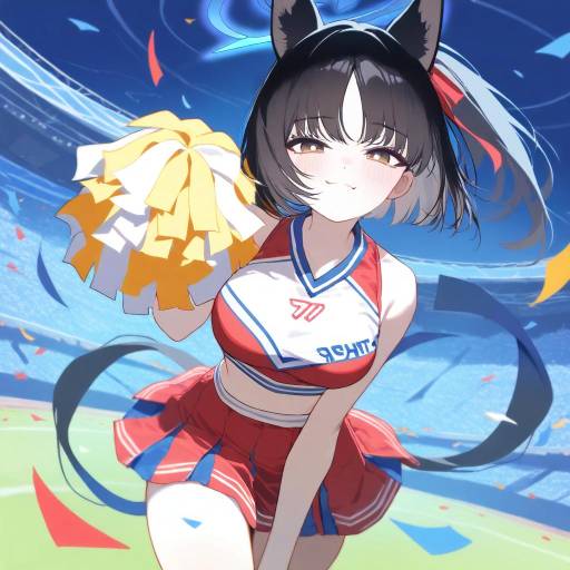 Dynamic Cheerleader in Action