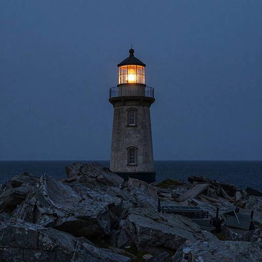 Lonely Lighthouse at Dusk