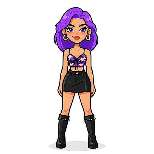 Edgy Street Style Smiling Woman