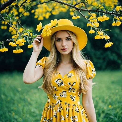 Girl in Yellow Hat Costume Outdoors