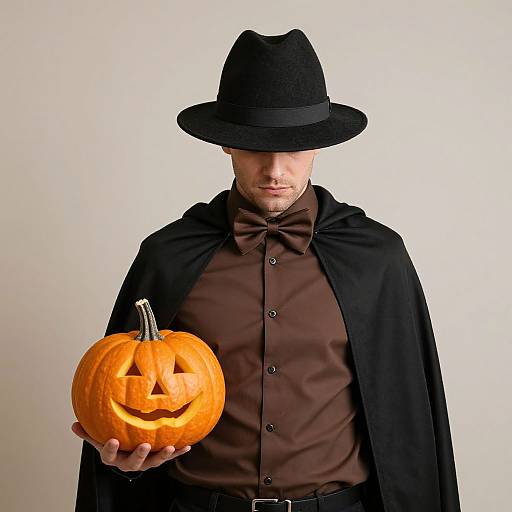 Person in Black and Brown Costume