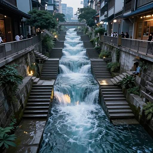 City of Floating Staircases and Light Rivers
