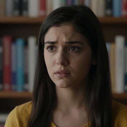 Concerned Young Woman in Yellow Top