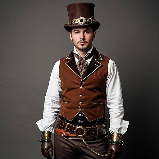 Steampunk Male Cosplay in Victorian Style