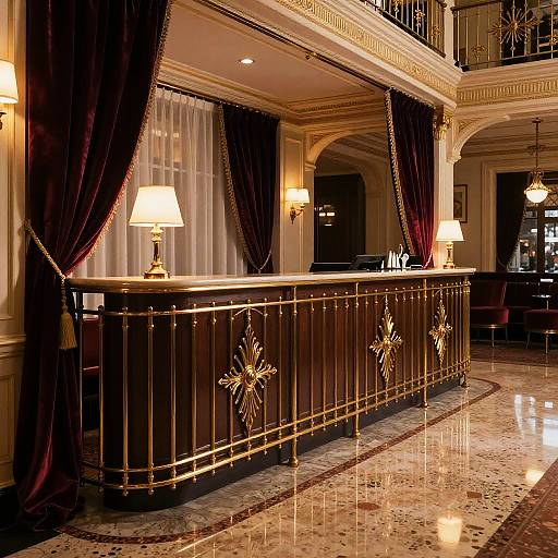 Luxurious Hotel Reception in Cinematic Light