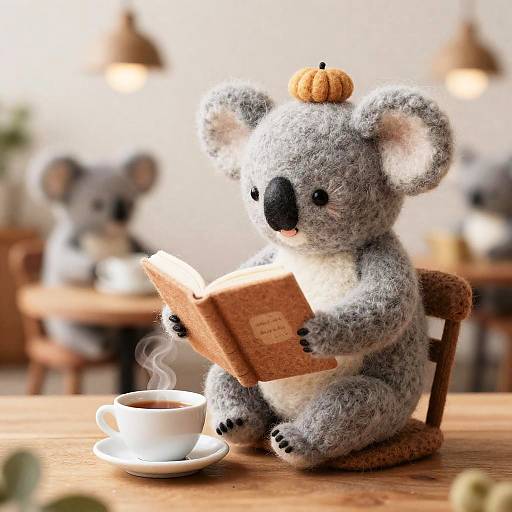 Cozy Koala Tea-Time in Felt Cafe