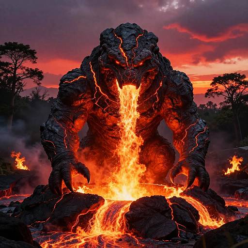 Majestic Giant Lava Monster Emergence
