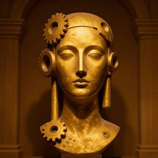 Surreal Golden Organic-Mechanical Bust