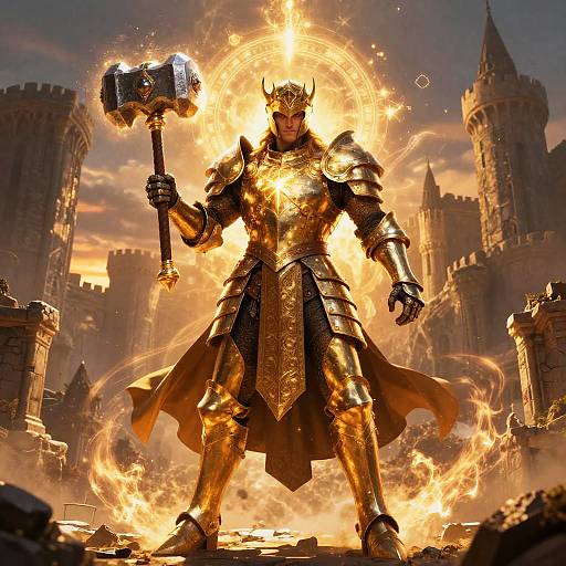 Radiant Paladin in Ancient Ruins