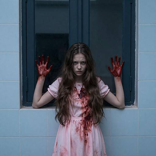 Haunting Image of a Bloodstained Girl