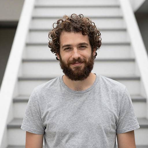 Portrait of a Bearded Man Outdoors