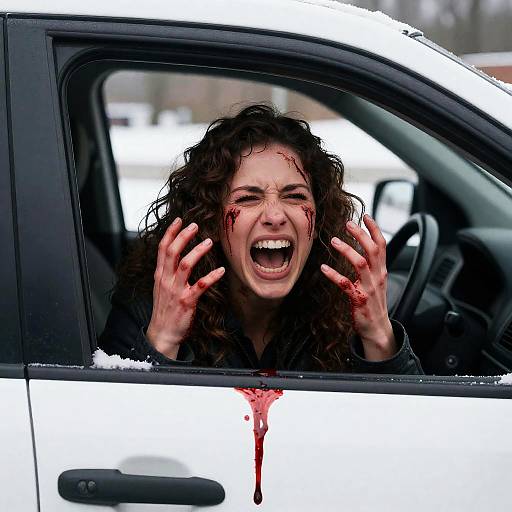 Intense Scene of Terror and Blood