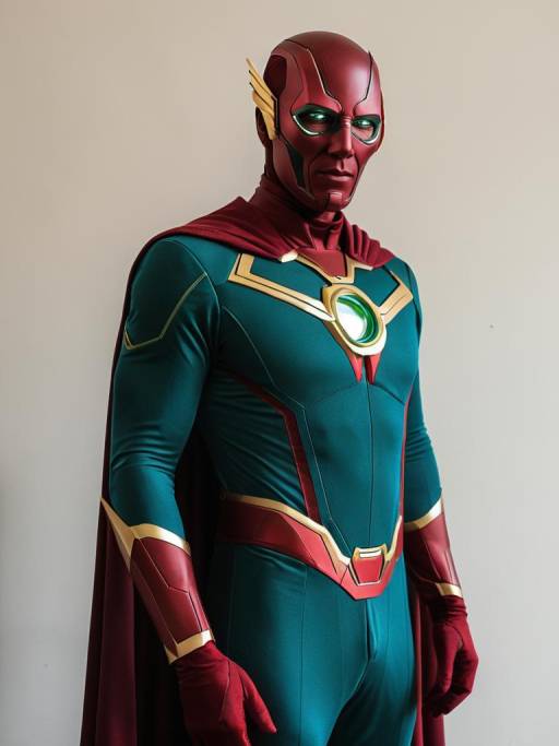 Man in The Vision Cosplay Costume