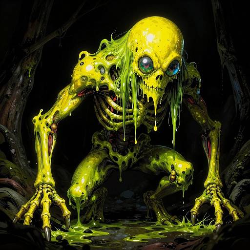 Hyper-Realistic Iridescent Monster Portrait