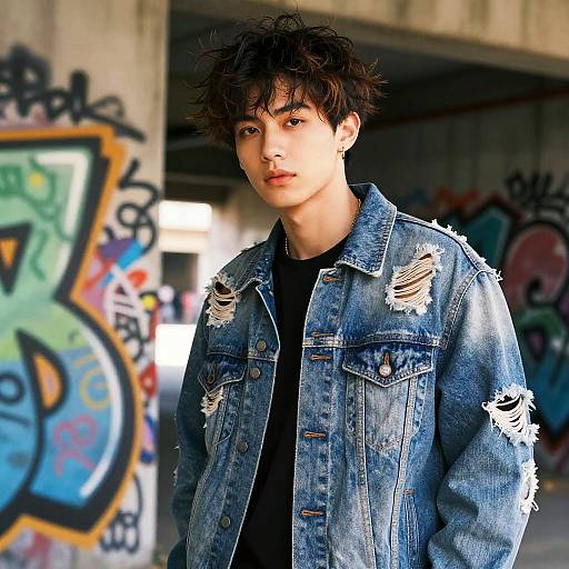 Street Artist with Messy Hair Style