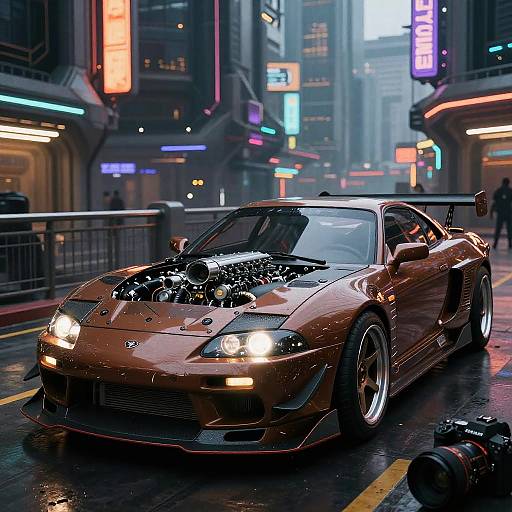 Futuristic Cyberpunk Tuner Car