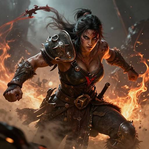 Epic Diablo 4 Female Barbarian Battle