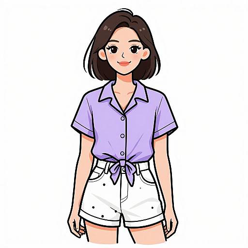 Smiling Woman in Casual Summer Outfit