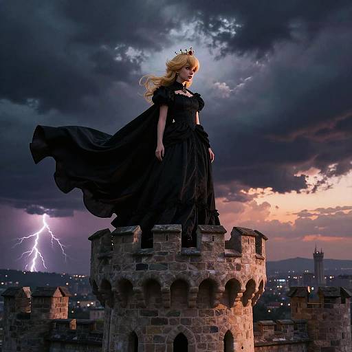 Princess Peach in Dramatic Gothic Attire
