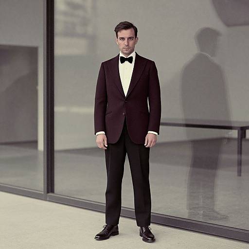 Stylish Man in Burgundy Tailcoat