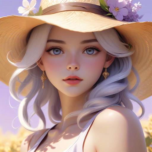 Enchanting Anime Portrait of a Silver-Haired Lady