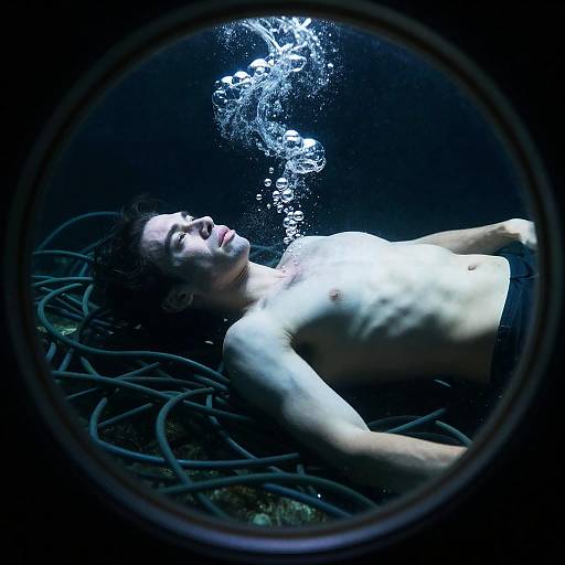 Mysterious Underwater Encounter Through Porthole