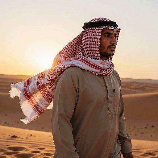 Ghutra Headscarf in Desert Sunset