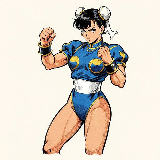 Chun Li Vintage Comic Fight Pose