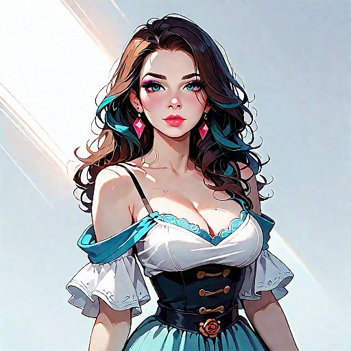 Stylish young woman in bohemian dress