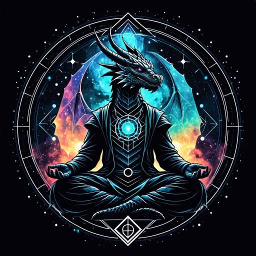 Minimalistic Cosmic Dragon Logo Design