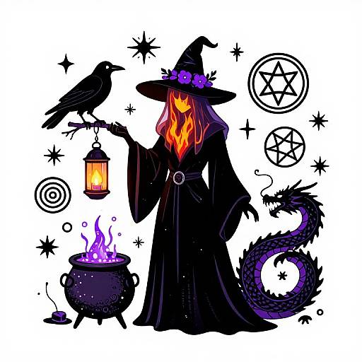 Intricate Witchcraft Mysticism Clipart Set