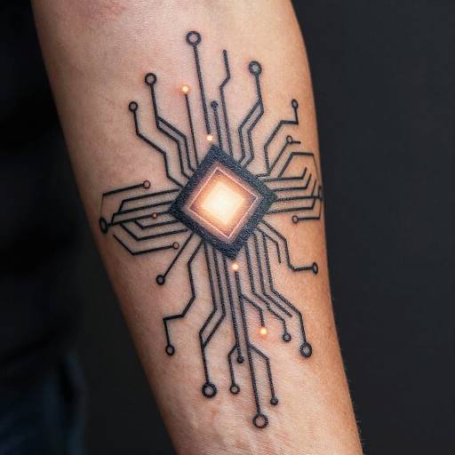 Hyper-Realistic AI Circuit Tattoos