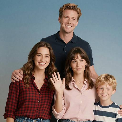 Family Portrait with Gradient Background