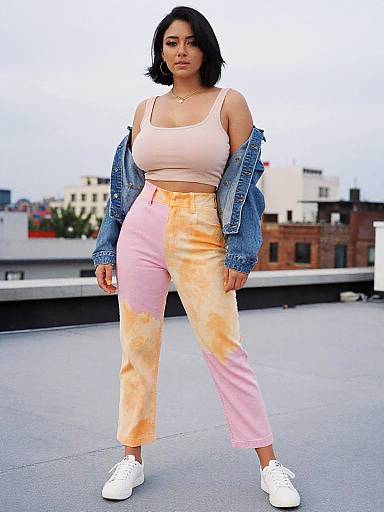 Pear-Shaped Woman in Pastel Streetwear