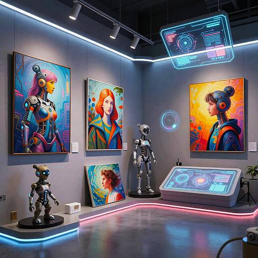 Futuristic Cyberpunk AI Art Gallery